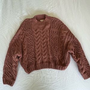 POL plush, cable knit  sweater